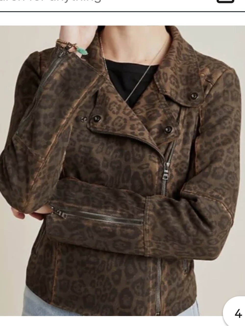 NWT Anthropologie Marrakech Leopard Moto Jacket